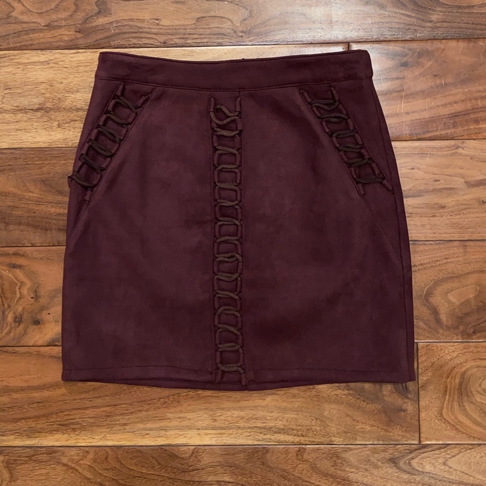 LF Suede Maroon Skirt